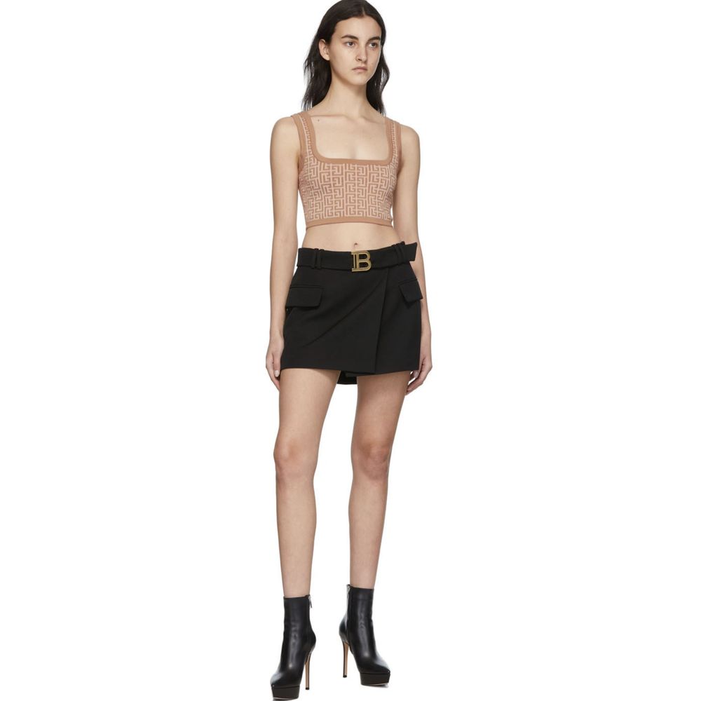 Balmain Beige Wool Top & T-Shirt Glam Steals