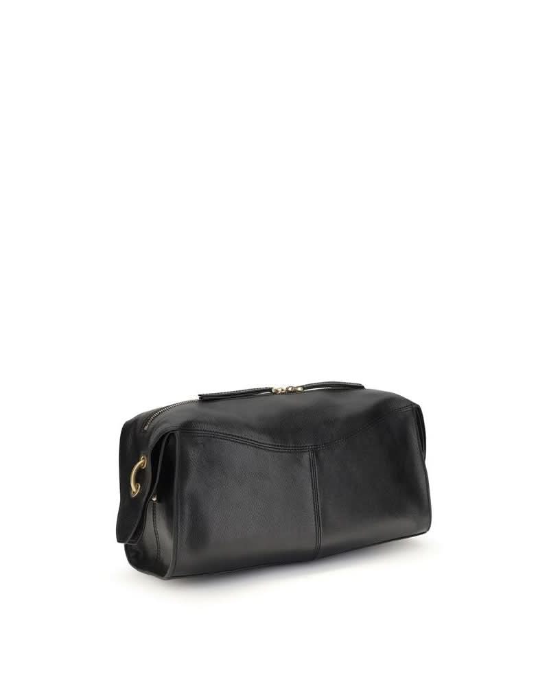 Balmain Black Calf Leather Bos Taurus Shoulder Bag 