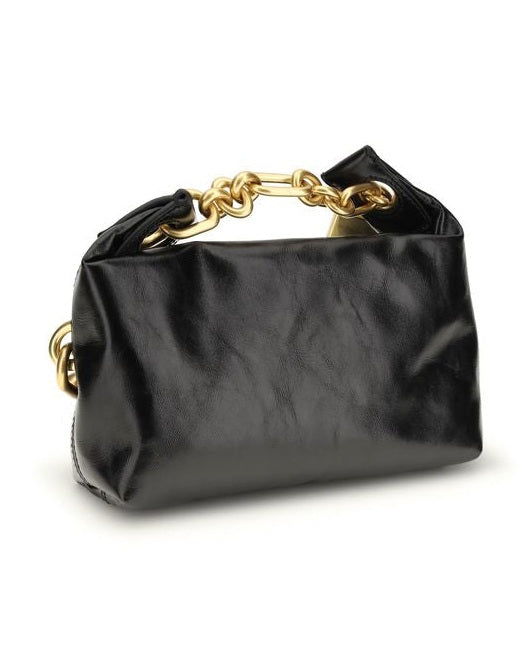 Balmain Black Calf Leather Bos Taurus Shoulder Bag Glam Steals