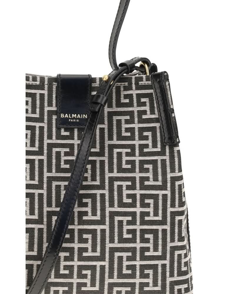 Balmain Black Cotton Bucket Bag Glam Steals