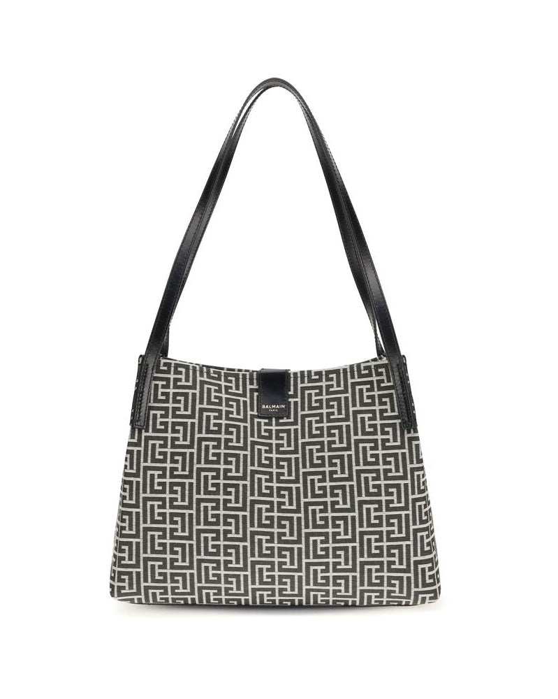 Balmain Black Cotton Shoulder Bag