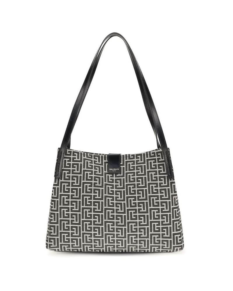 Balmain Black Cotton Shoulder Bag 