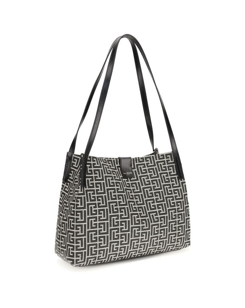Balmain Black Cotton Shoulder Bag 