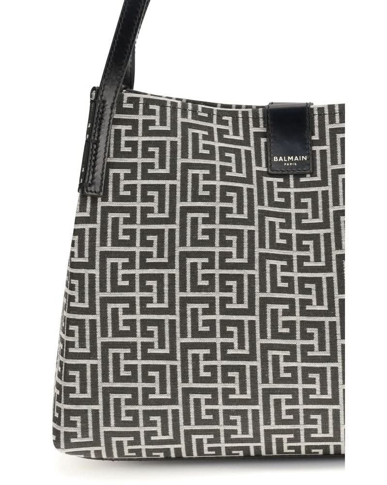 Balmain Black Cotton Shoulder Bag 