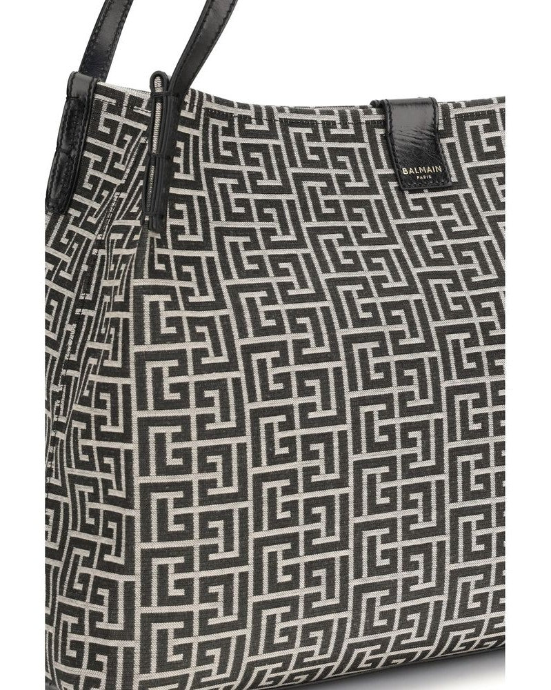 Balmain Black Cotton Shoulder Bag