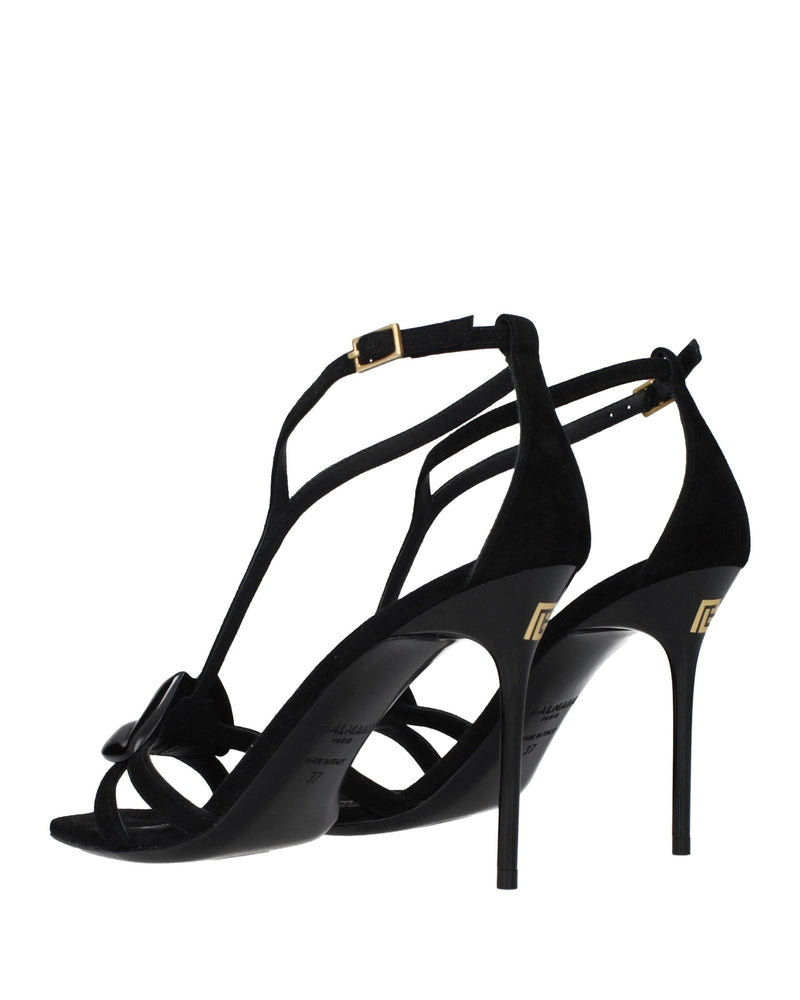 Balmain Black Leather Stiletto Heels Glam Steals