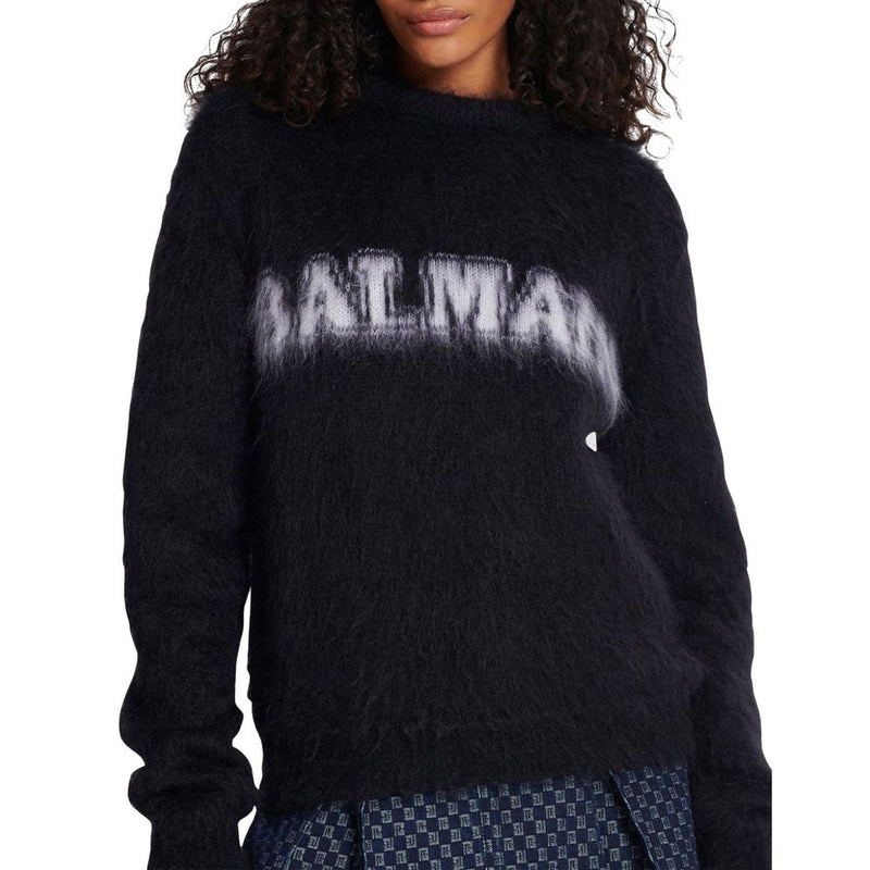 Balmain Black Mohair Sweatshirt Glam Steals