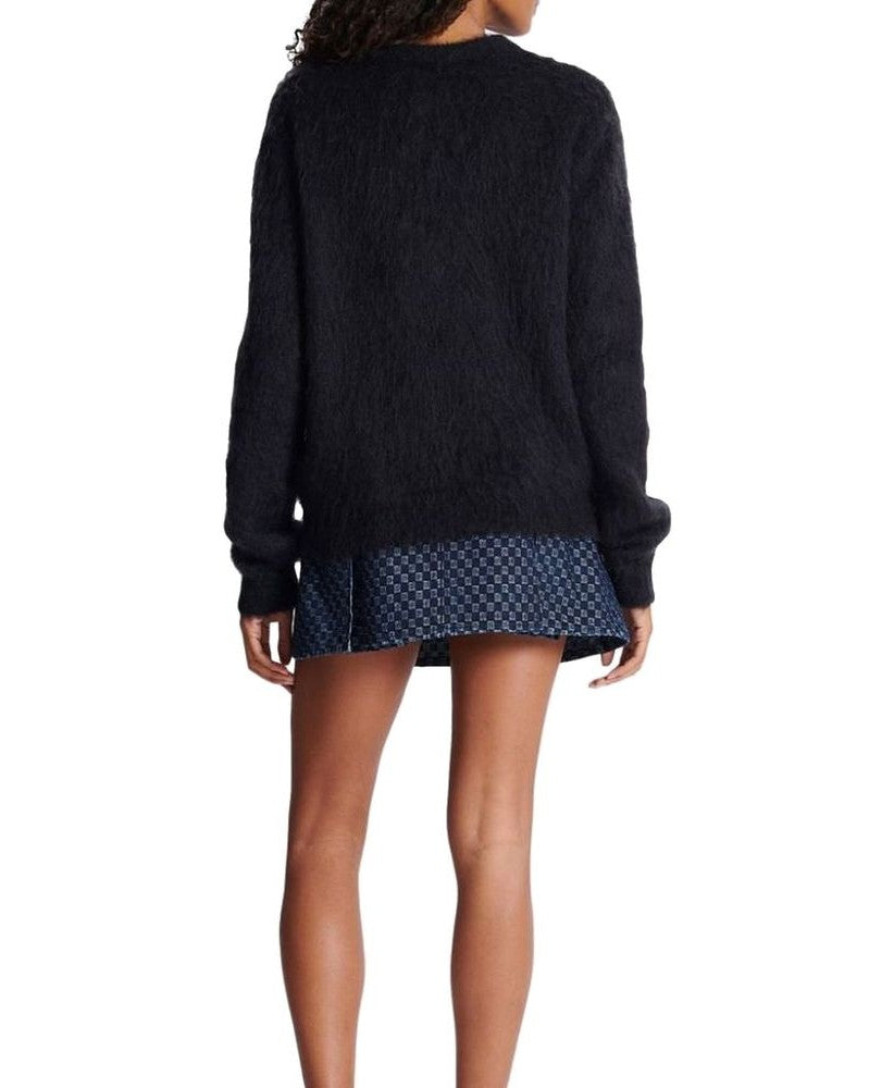 Balmain Black Mohair Sweatshirt Sweatshirts