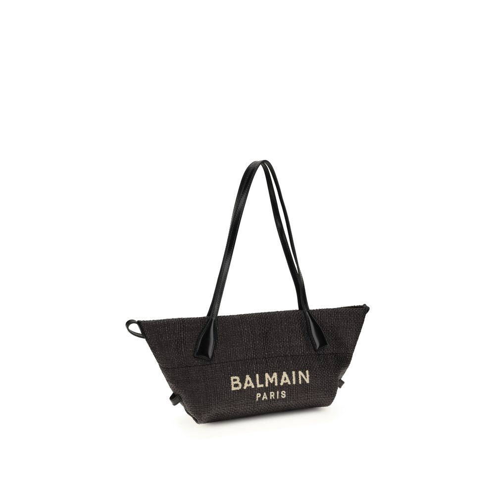 Balmain Black Raffia Shoulder Bag Glam Steals