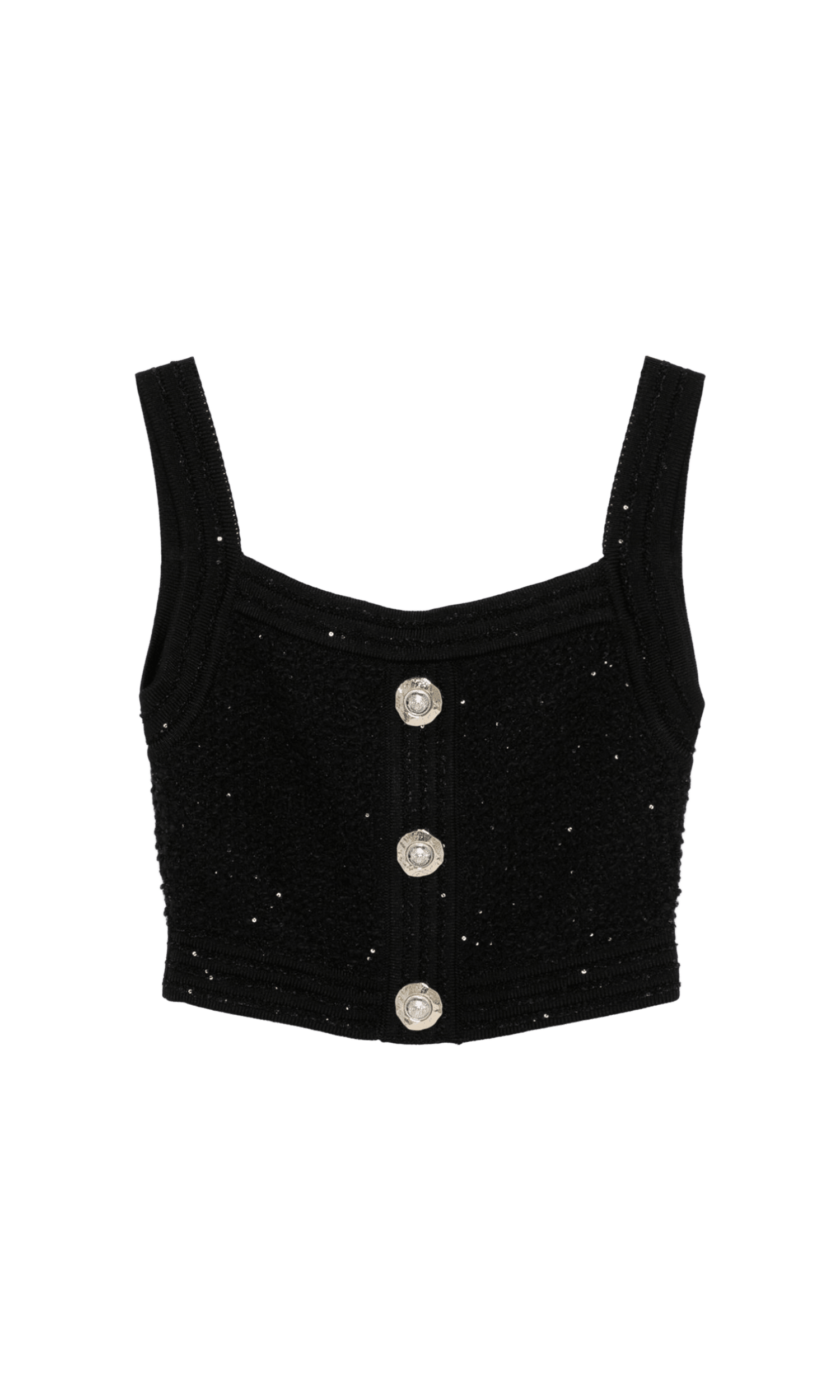 Balmain Black Sleeveless Top Glam Steals
