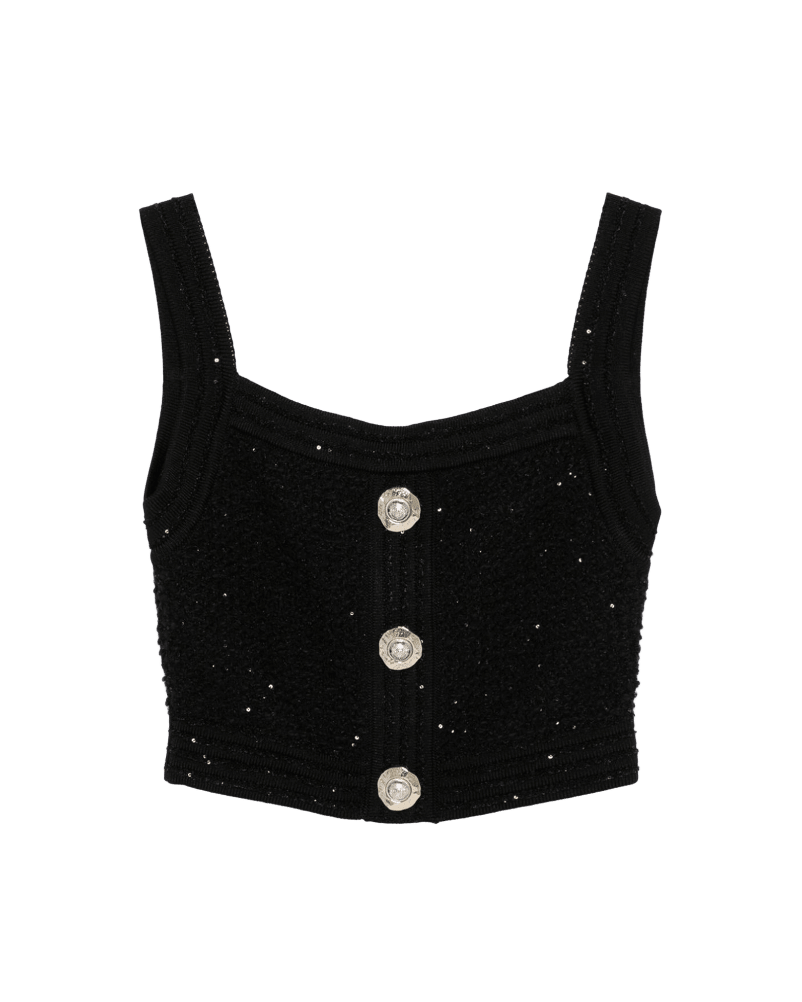 Balmain Black Sleeveless Top Glam Steals