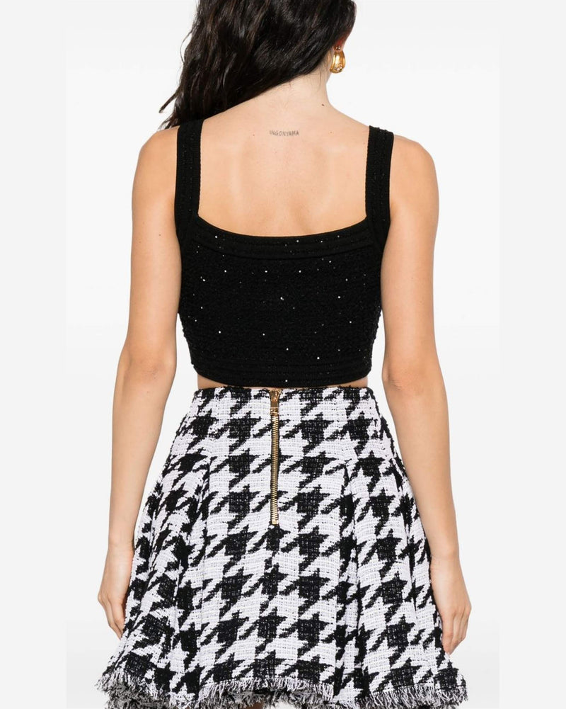 Balmain Black Sleeveless Top Glam Steals