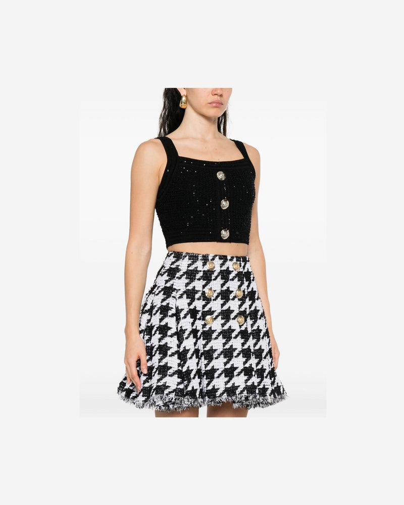 Balmain Black Sleeveless Top Glam Steals