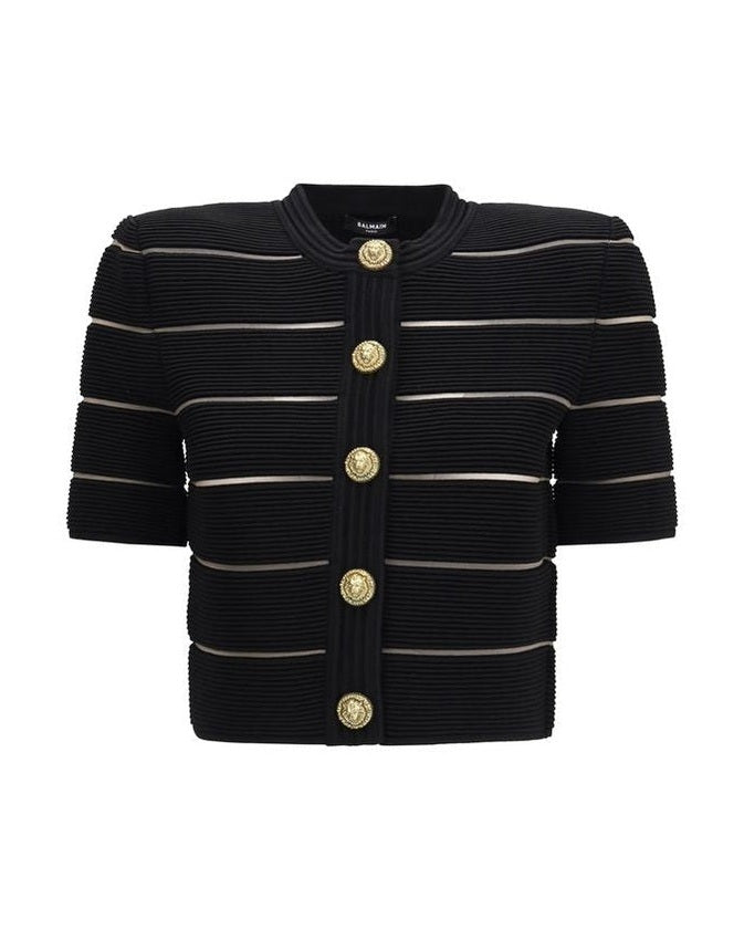 Balmain Black Viscose Cardigan 