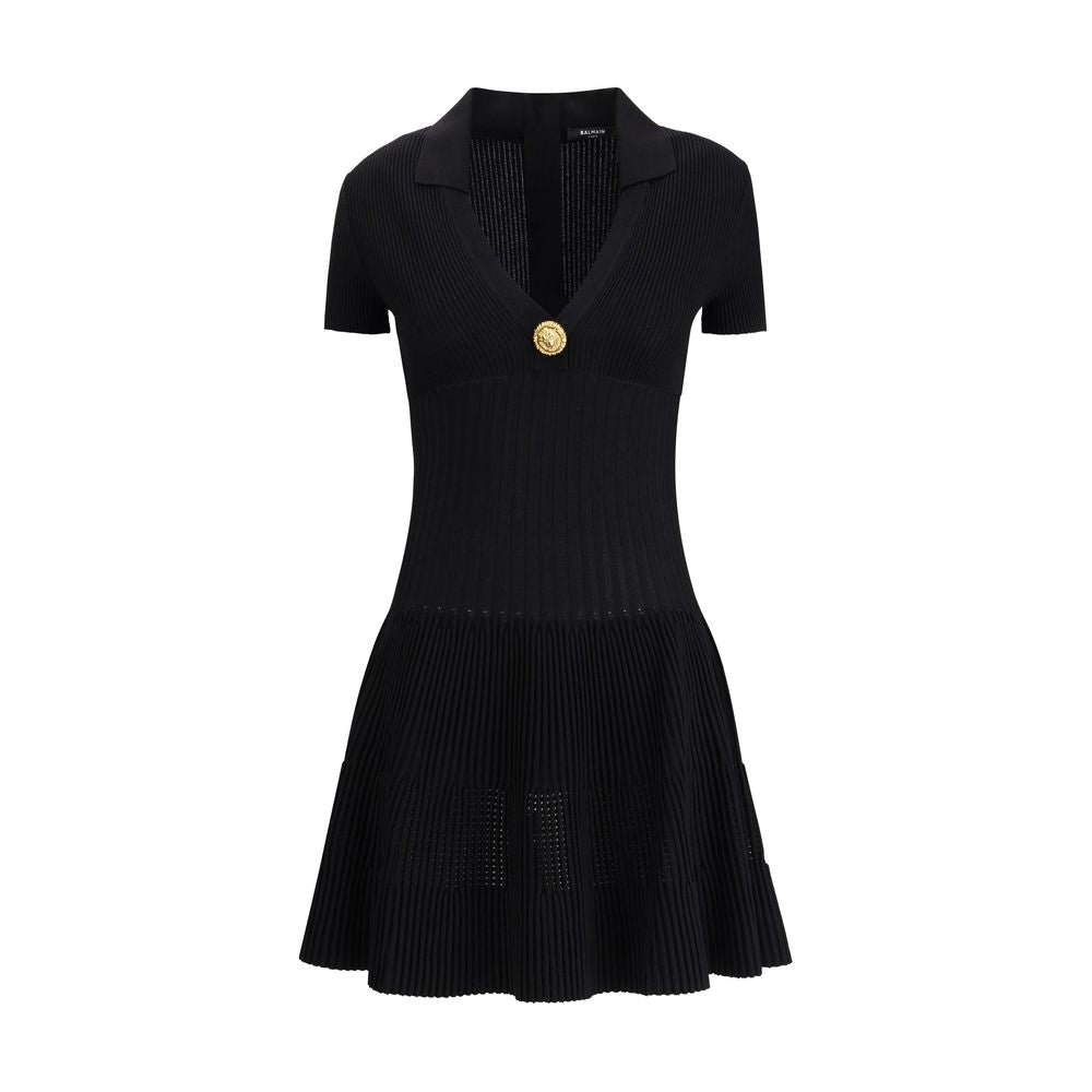 Balmain Black Viscose Casual Dress Glam Steals