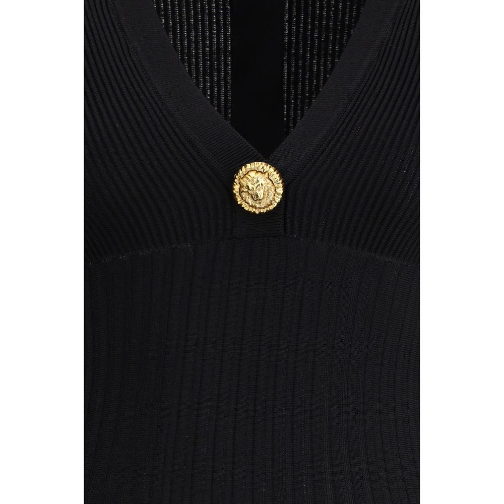 Balmain Black Viscose Casual Dress Glam Steals