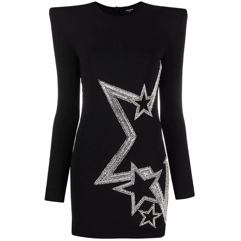 Balmain Black Viscose Dress Glam Steals