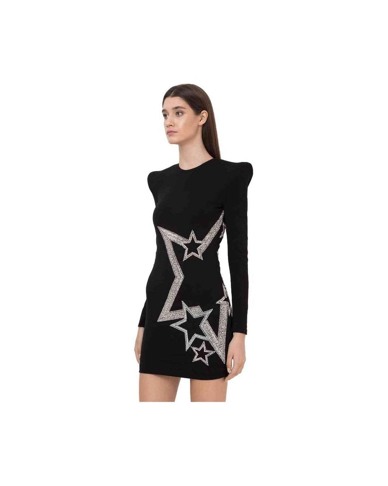 Balmain Black Viscose Dress Glam Steals