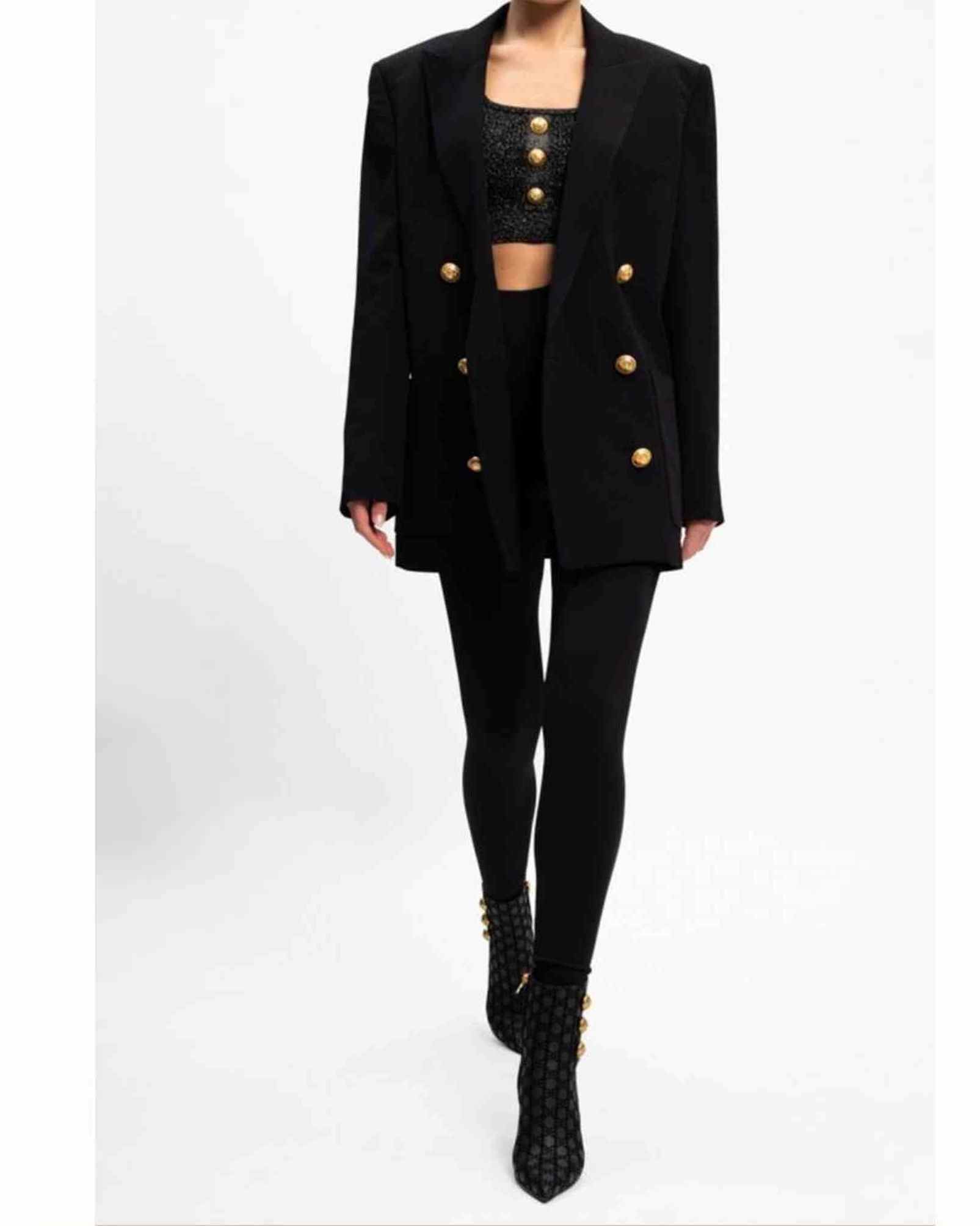 Balmain Black Viscose Suits & Blazer Glam Steals