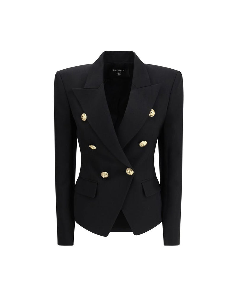 Balmain Black Wool Coat Glam Steals