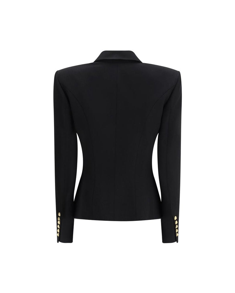 Balmain Black Wool Coat Glam Steals