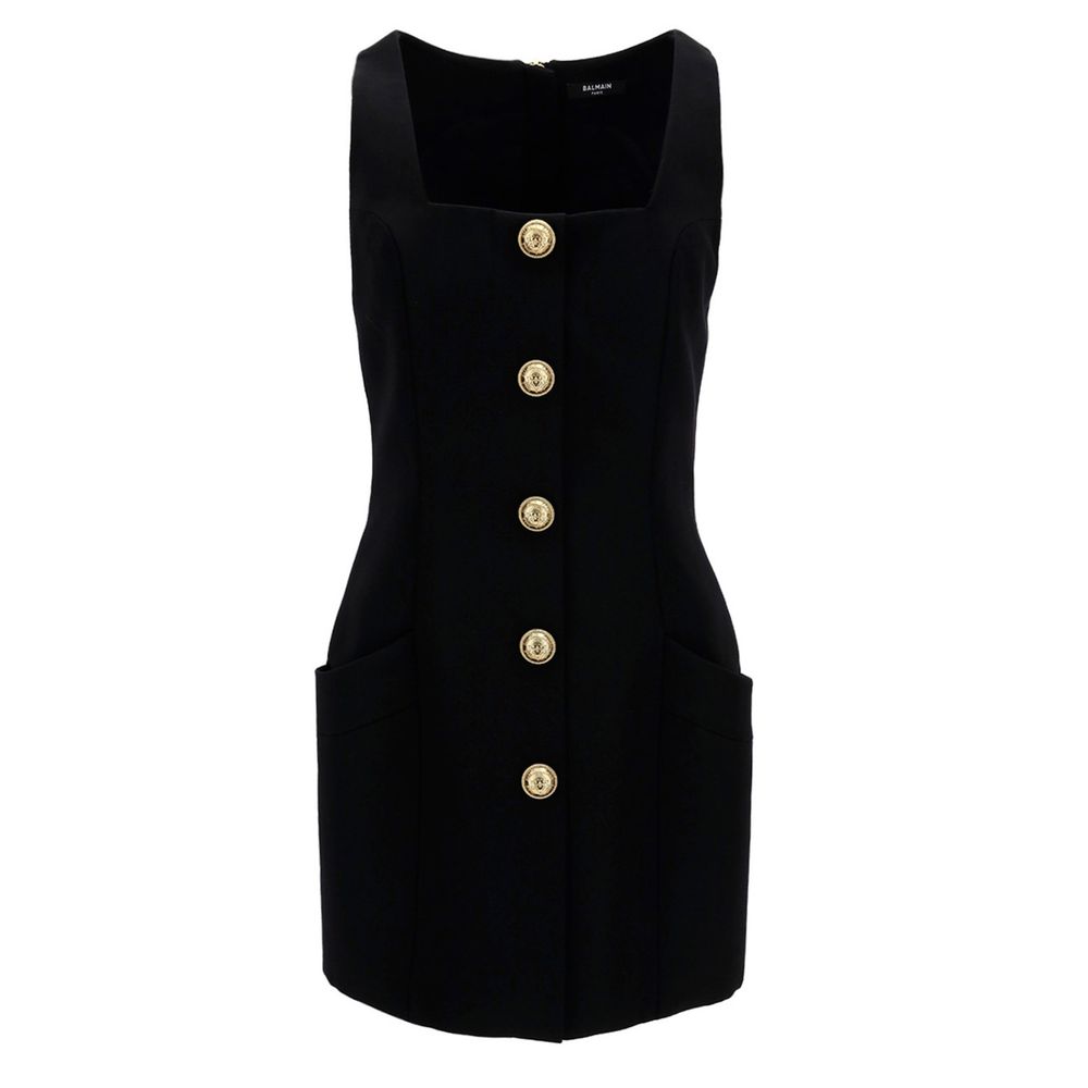 Balmain Black Wool Dress Glam Steals