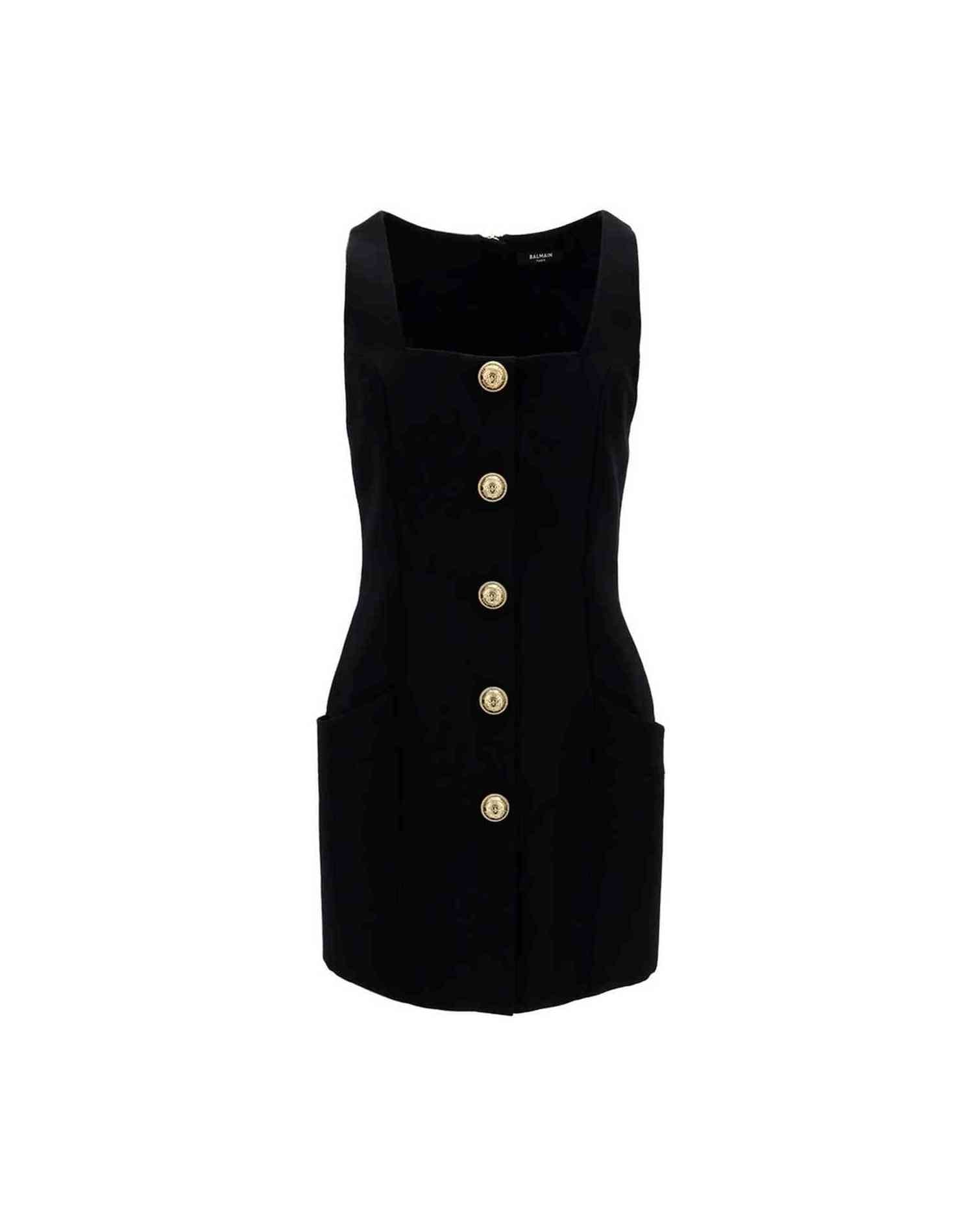 Balmain Black Wool Dress Glam Steals
