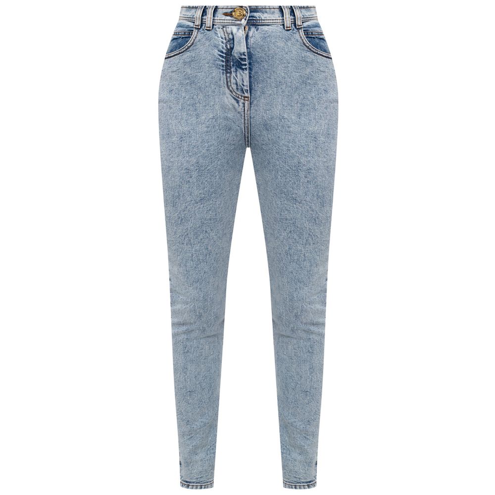 Balmain Blue Cotton Jeans & Pant Glam Steals