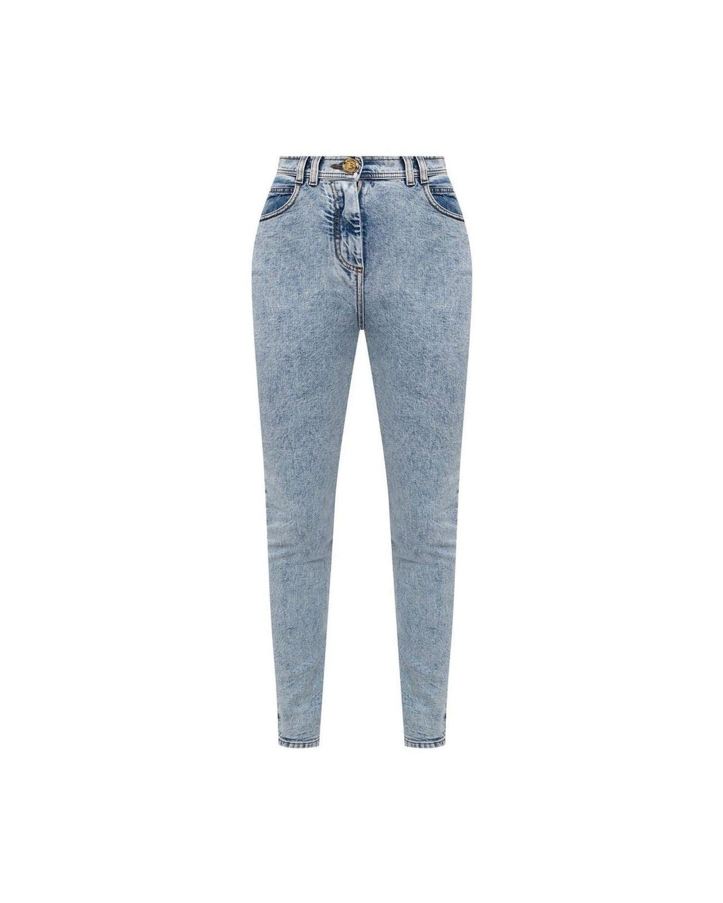 Balmain Blue Cotton Jeans & Pant Glam Steals
