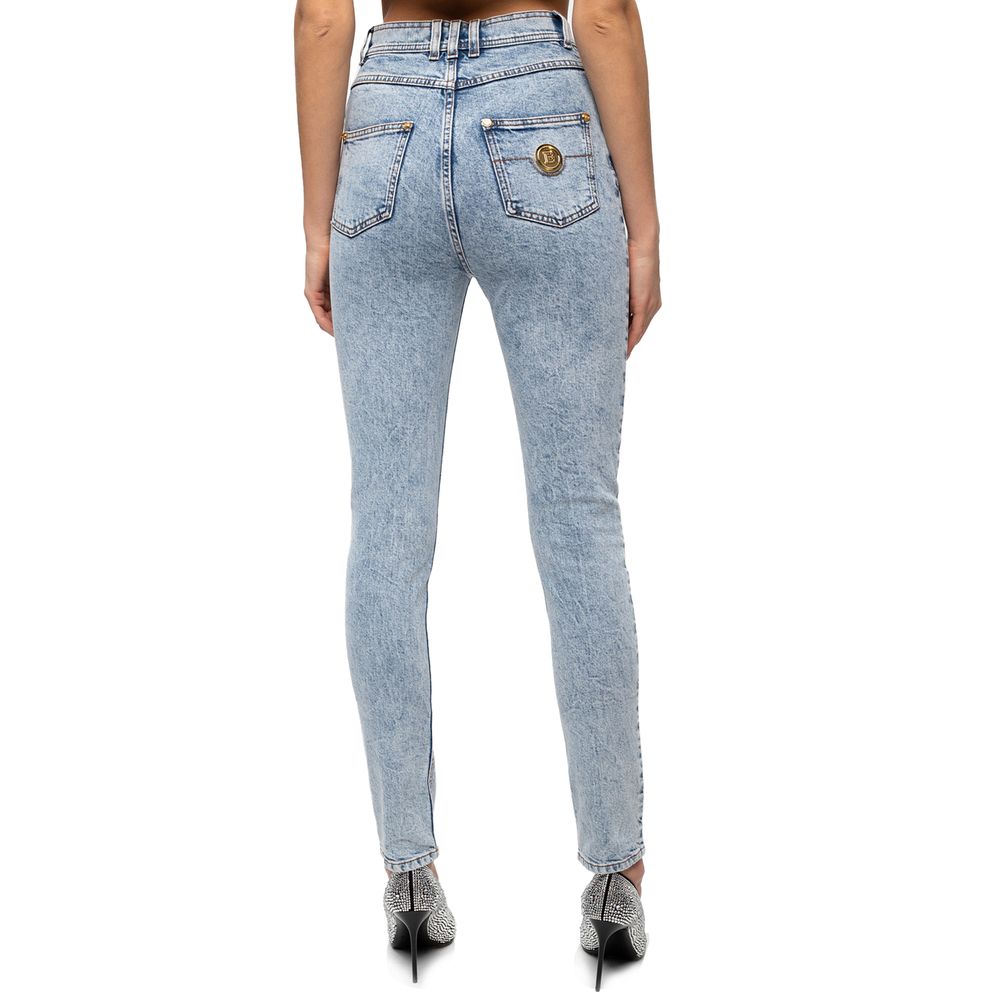 Balmain Blue Cotton Jeans & Pant Glam Steals