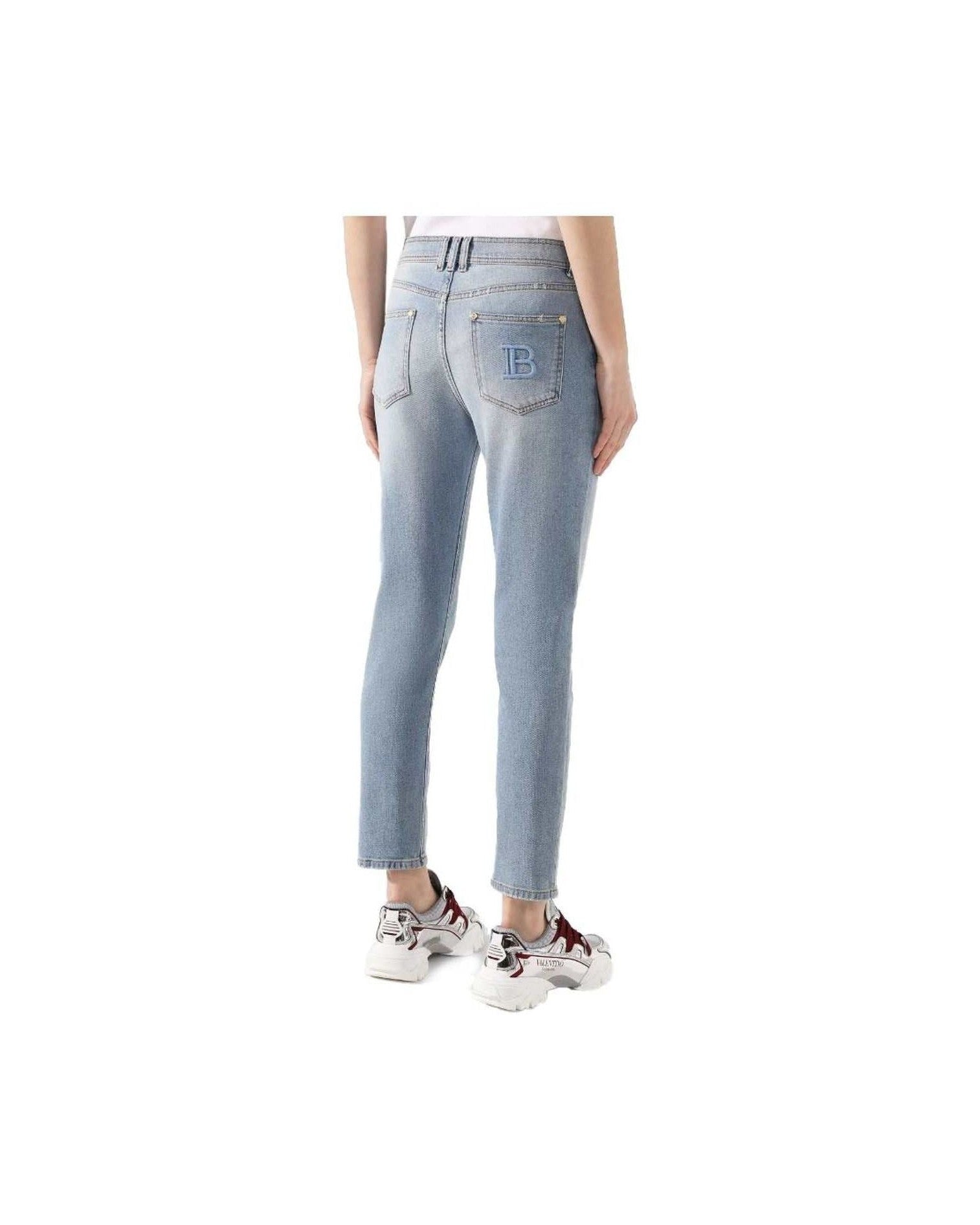 Balmain Blue Cotton Jeans & Pant Glam Steals