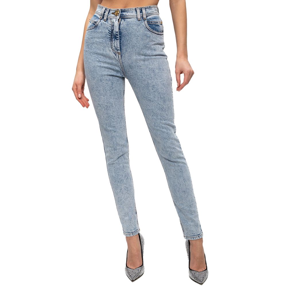 Balmain Blue Cotton Jeans & Pant Glam Steals