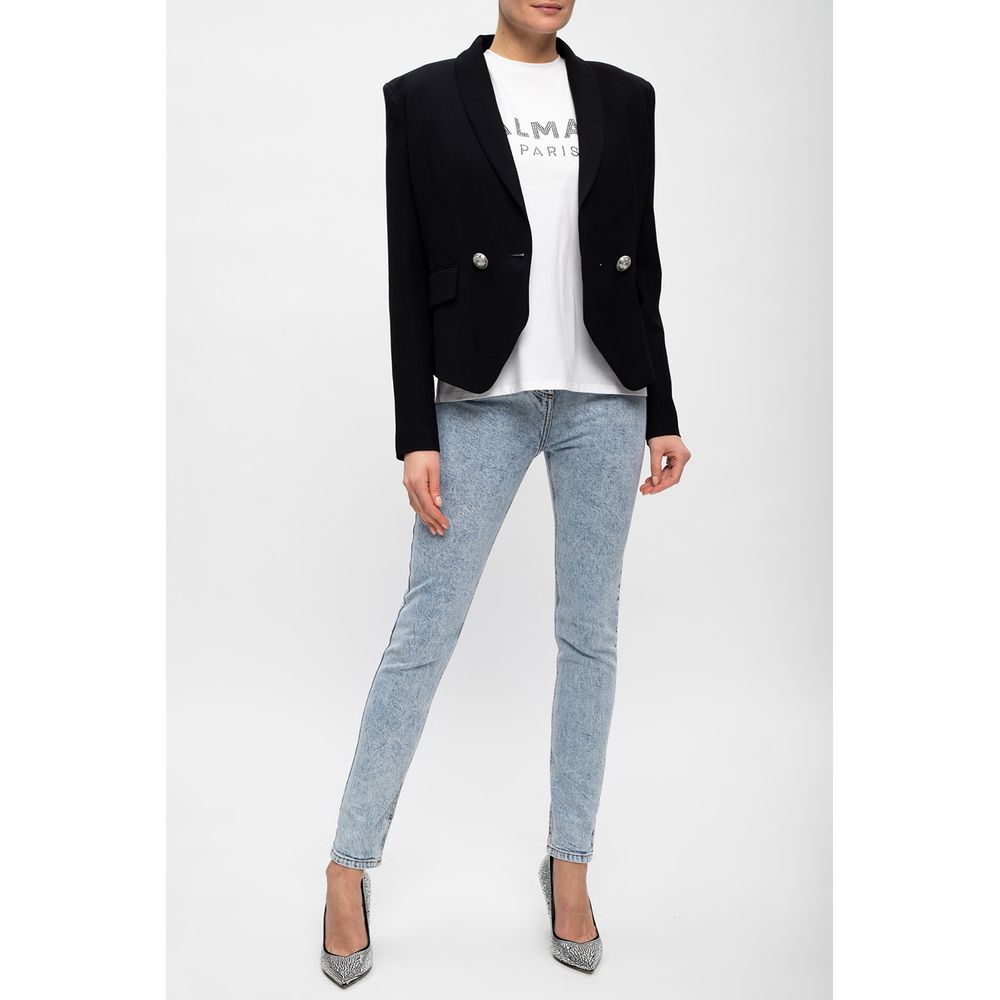 Balmain Blue Cotton Jeans & Pant Glam Steals