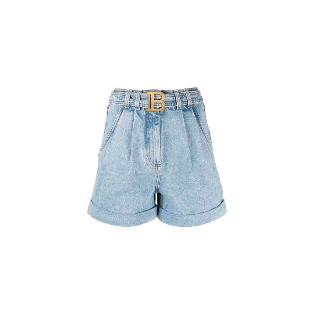 Balmain Blue Cotton Short Glam Steals