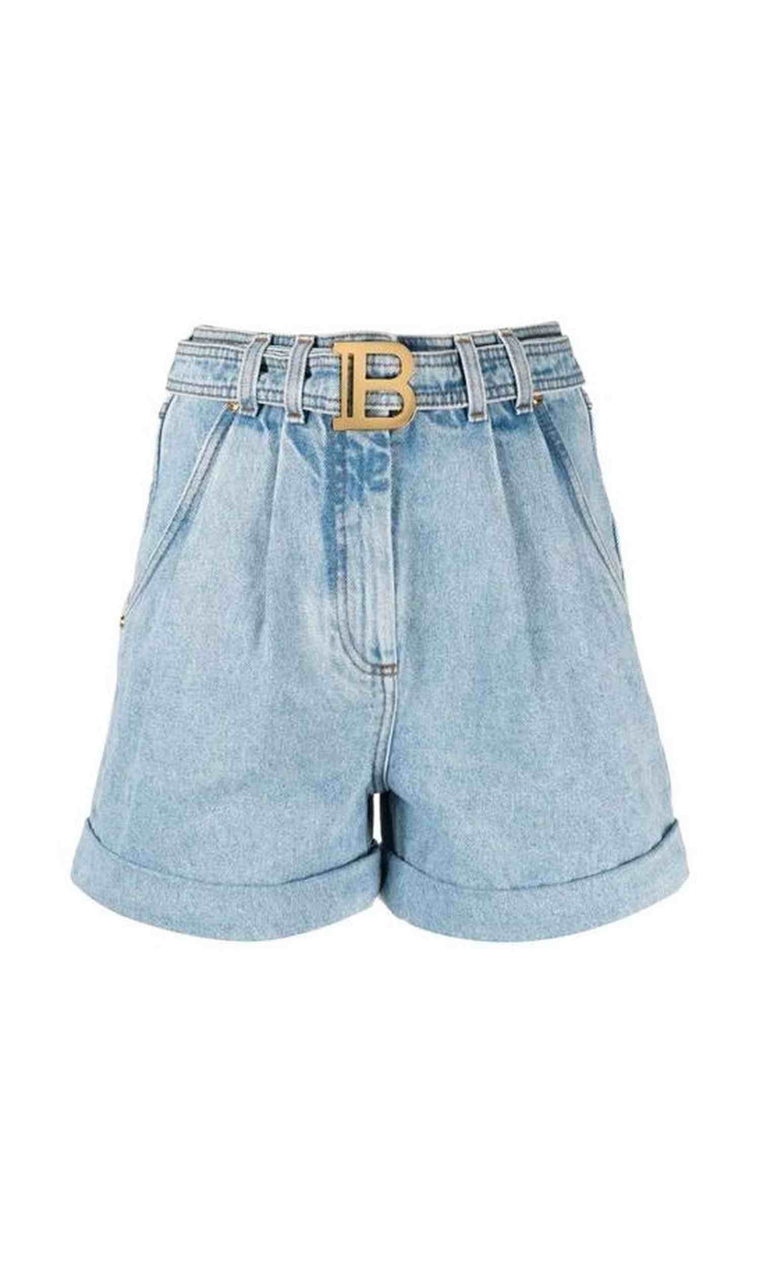 Balmain Blue Cotton Short Glam Steals