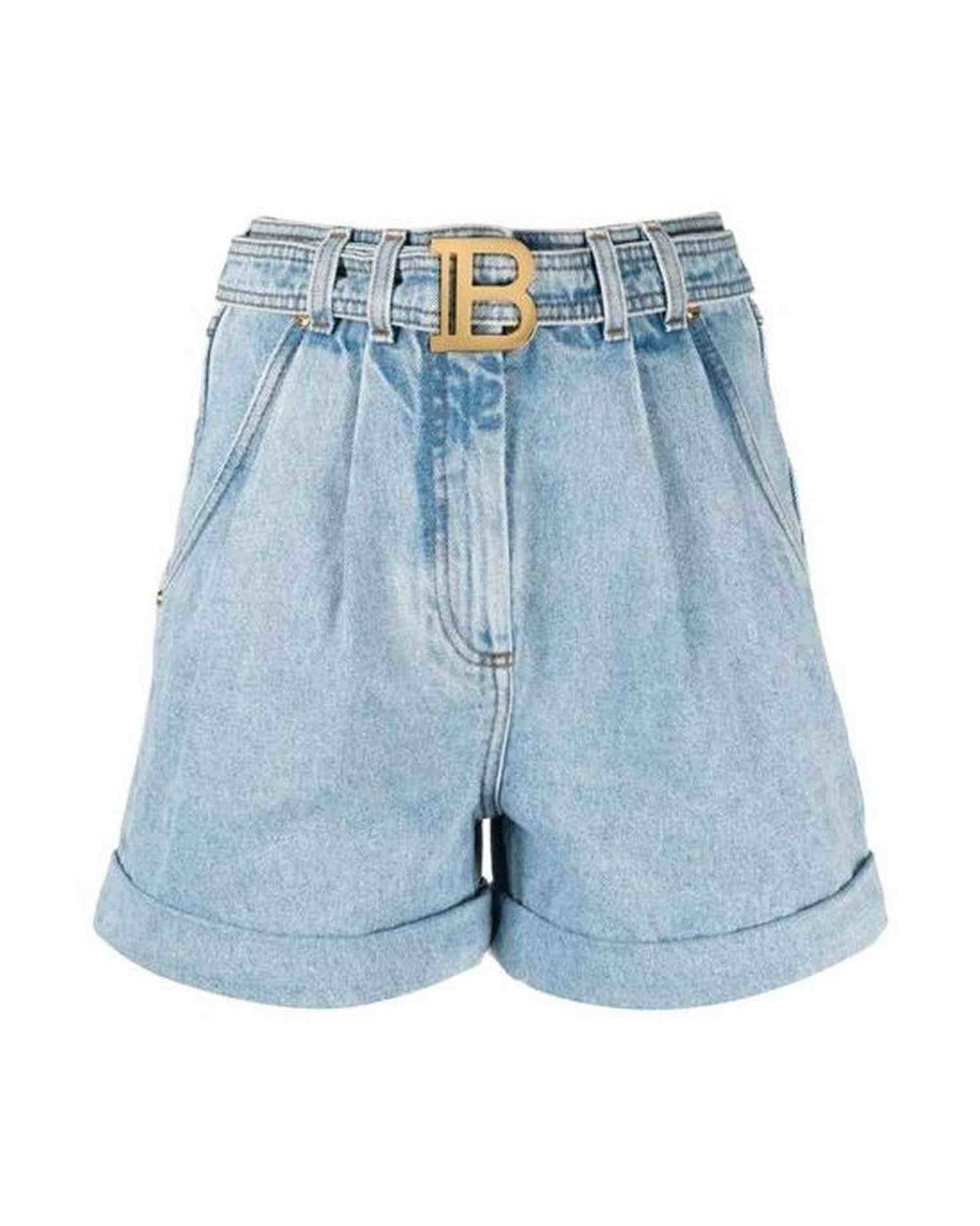 Balmain Blue Cotton Short Glam Steals