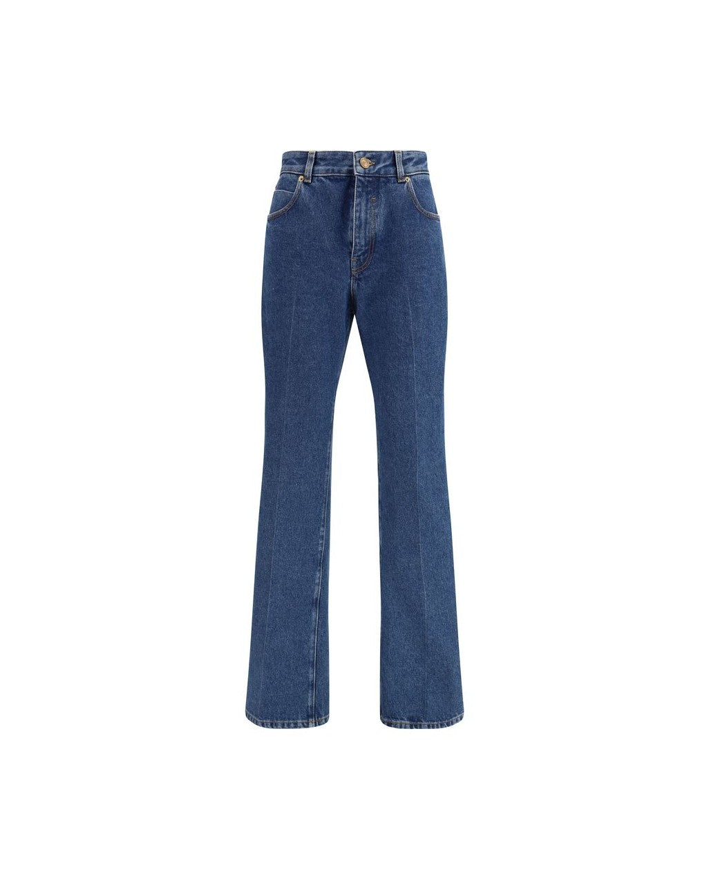 Balmain Blue Cotton Straight Leg Jeans Glam Steals
