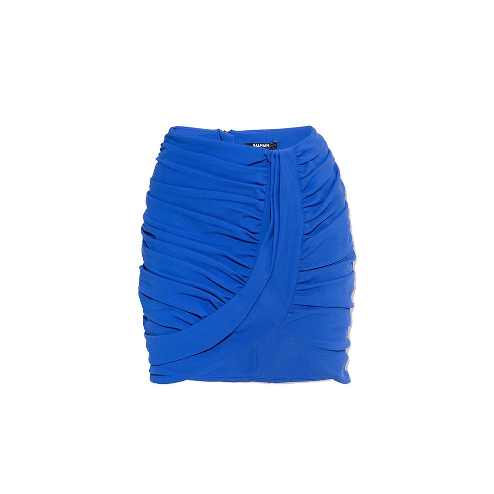 Balmain Blue Elastane Mini Skirt Glam Steals