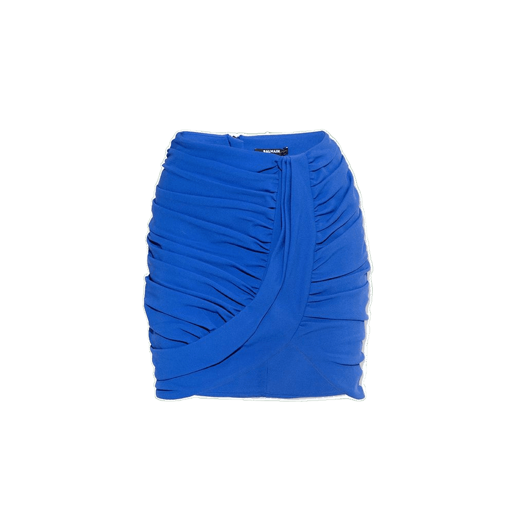 Balmain Blue Elastane Mini Skirt Glam Steals
