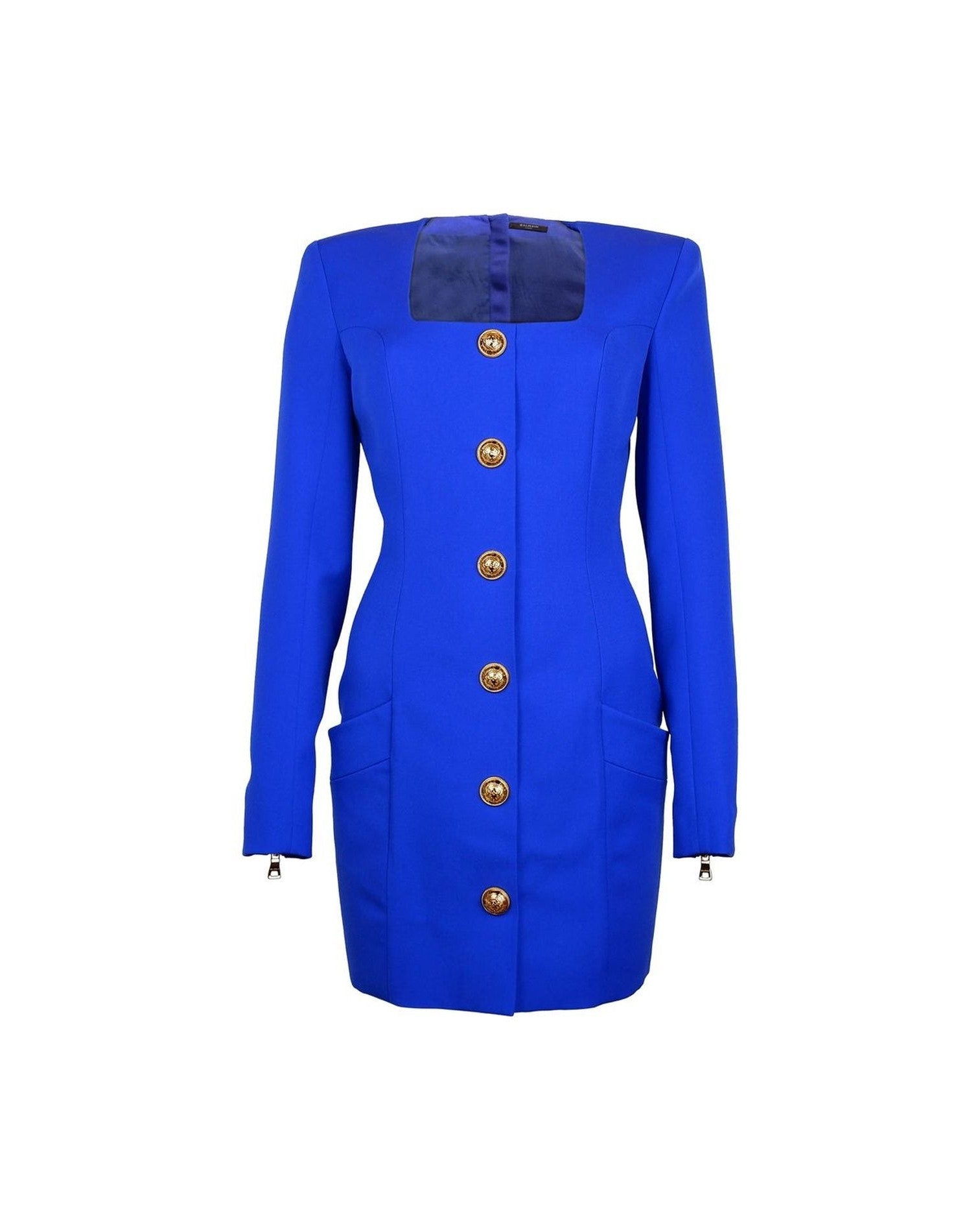 Balmain Blue Wool Dress Glam Steals