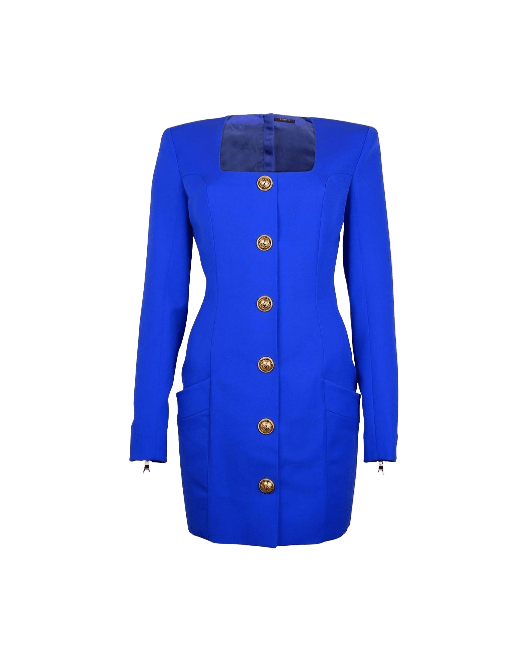 Balmain Blue Wool Dress Glam Steals