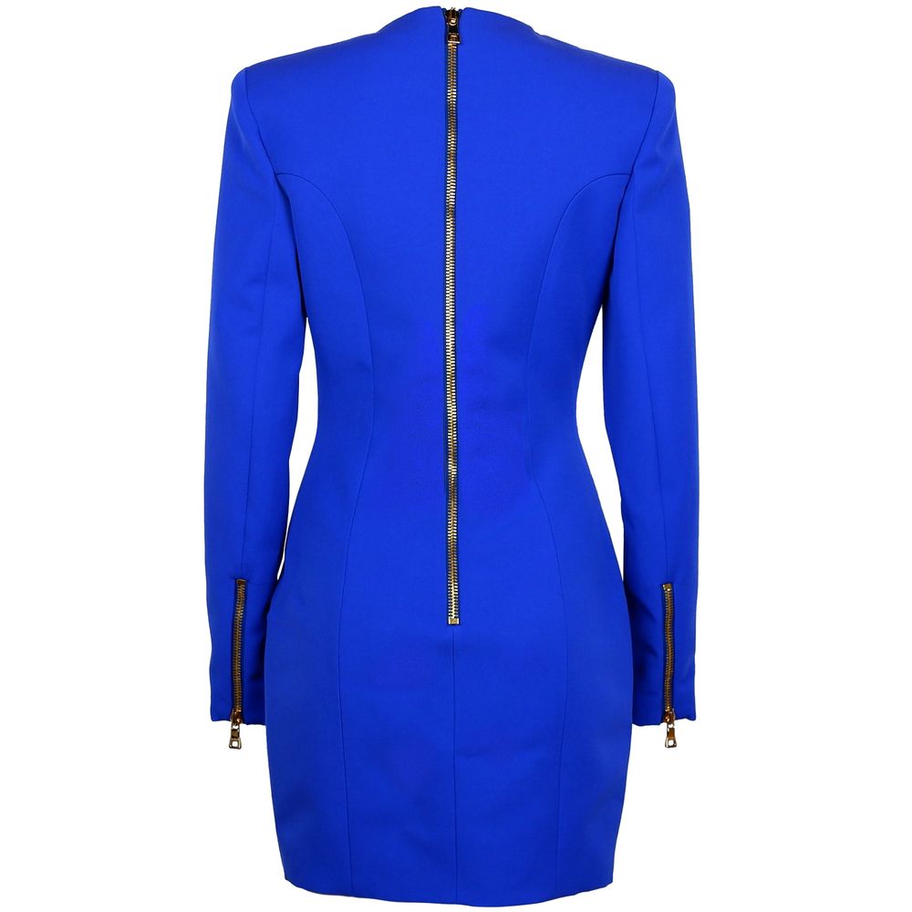 Balmain Blue Wool Dress Glam Steals