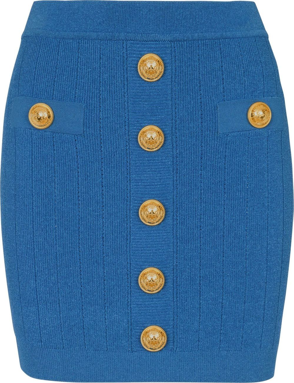 Balmain Button Detail Knitted Miniskirt Glam Steals