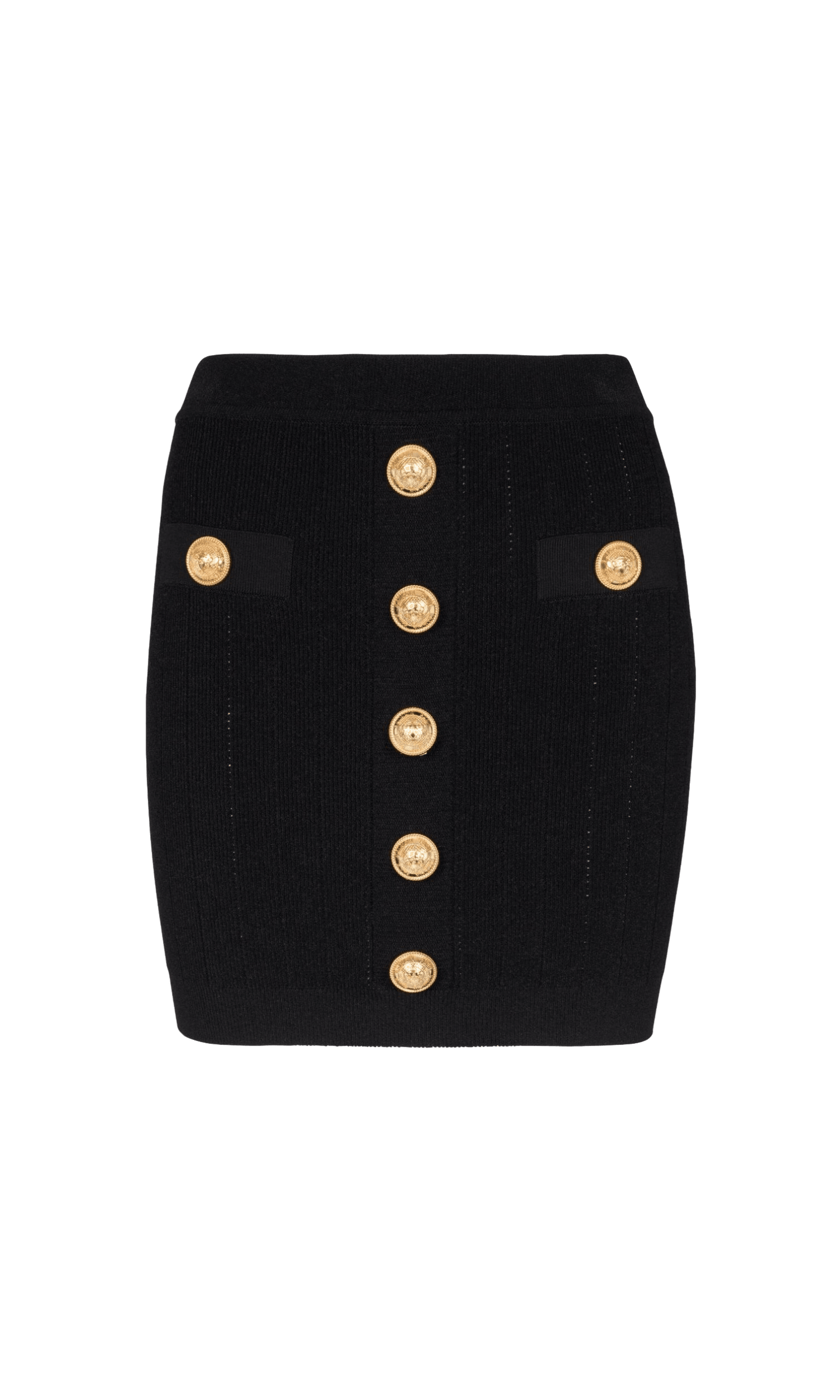 Balmain Button Detail Knitted Miniskirt Glam Steals