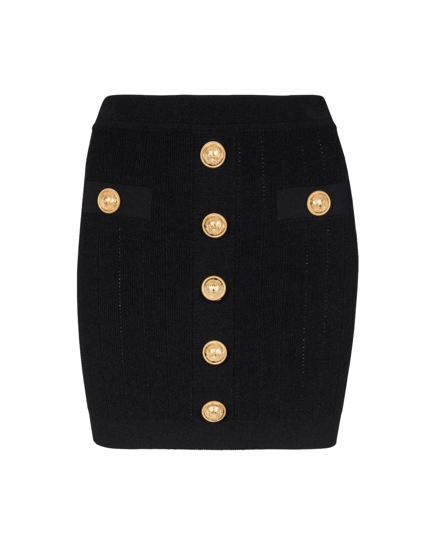 Balmain Button Detail Knitted Miniskirt Glam Steals
