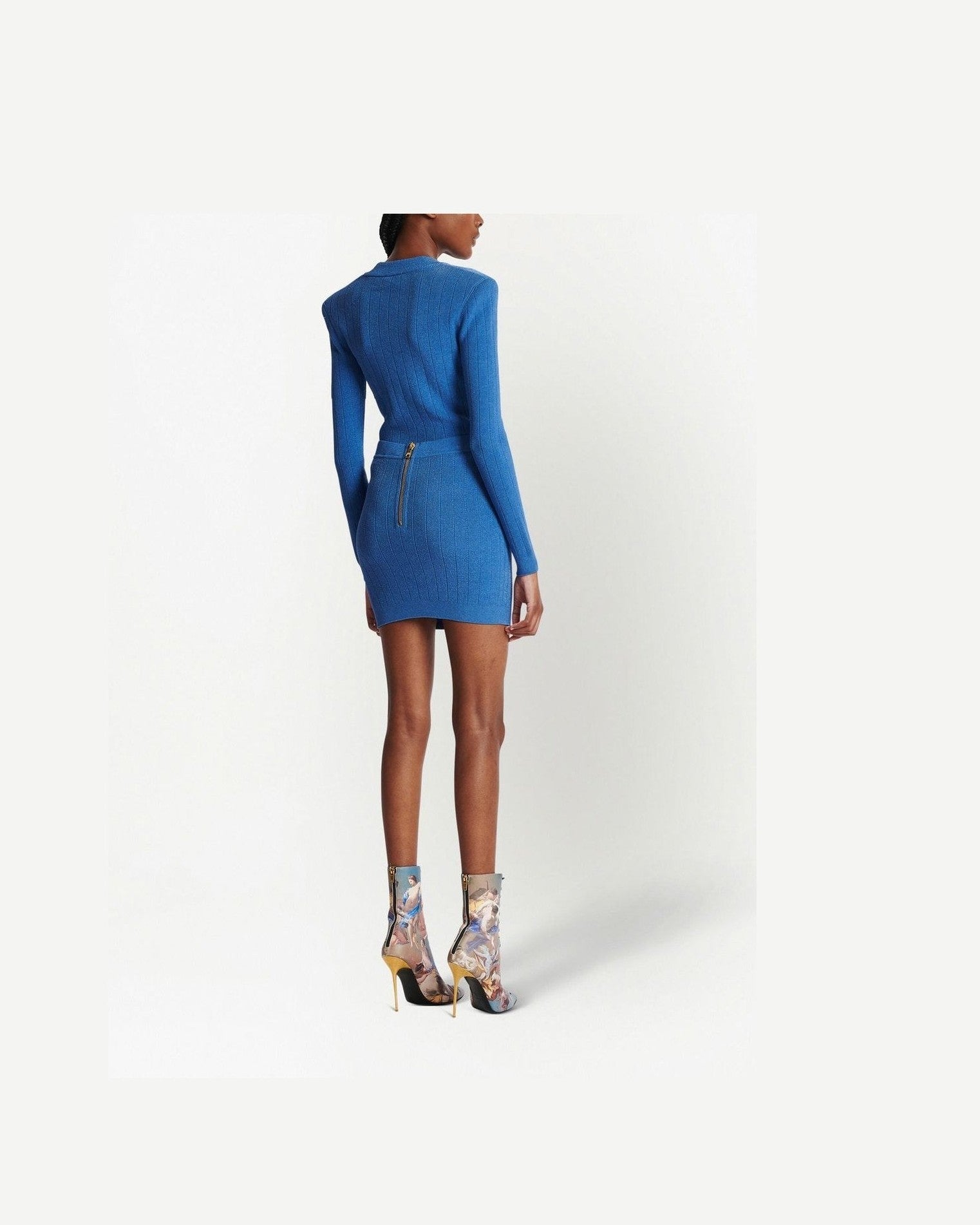 Balmain Button Detail Knitted Miniskirt Glam Steals