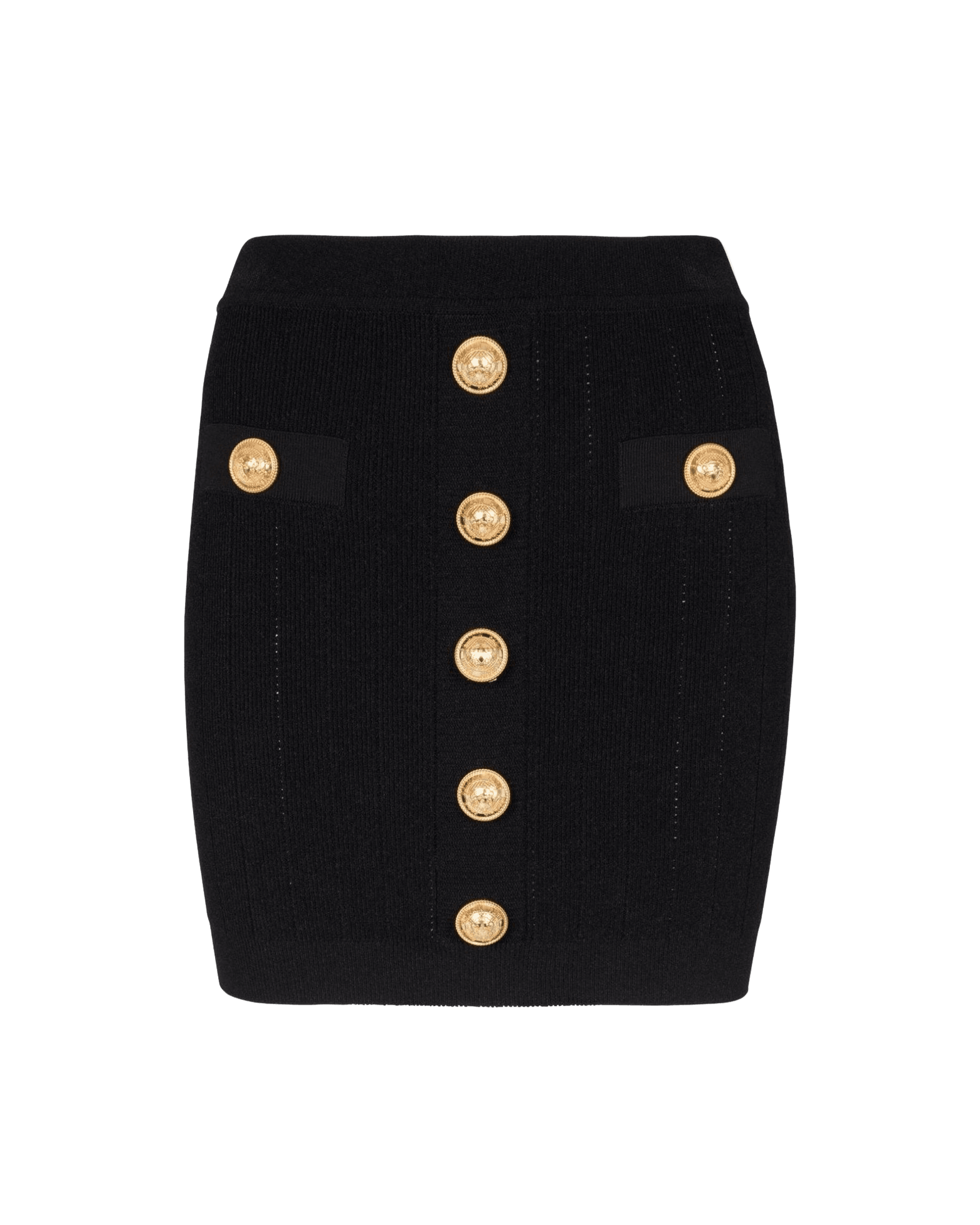 Balmain Button Embellished Knitted Skirt Glam Steals