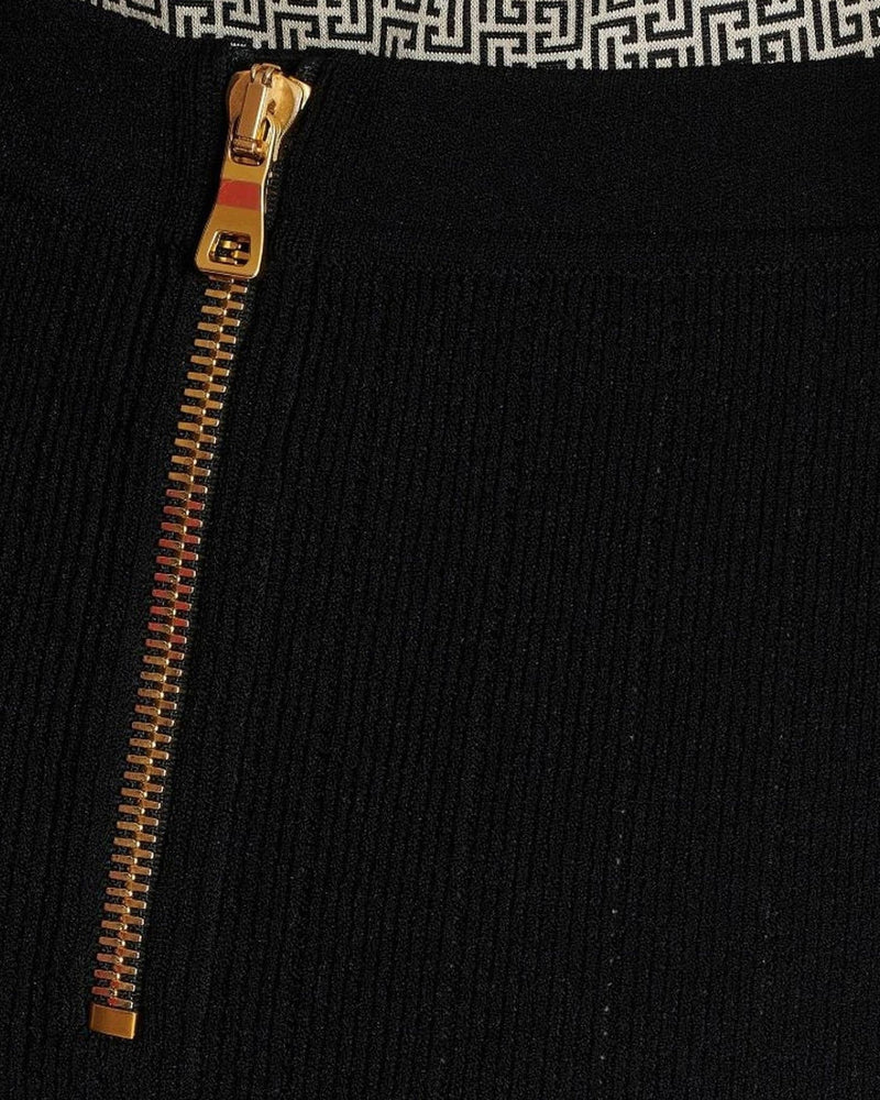 Balmain Button Embellished Knitted Skirt Glam Steals