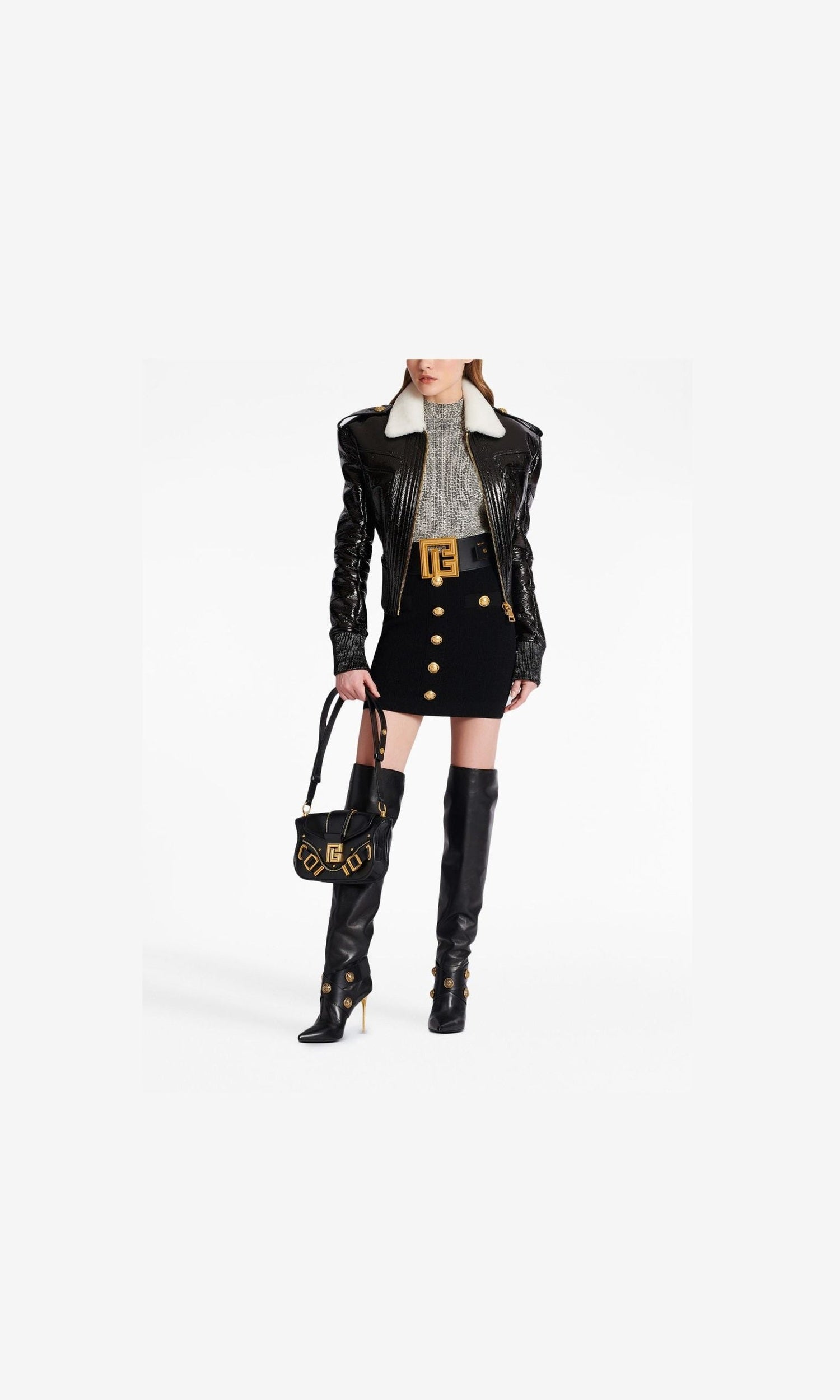 Balmain Button Embellished Knitted Skirt Glam Steals