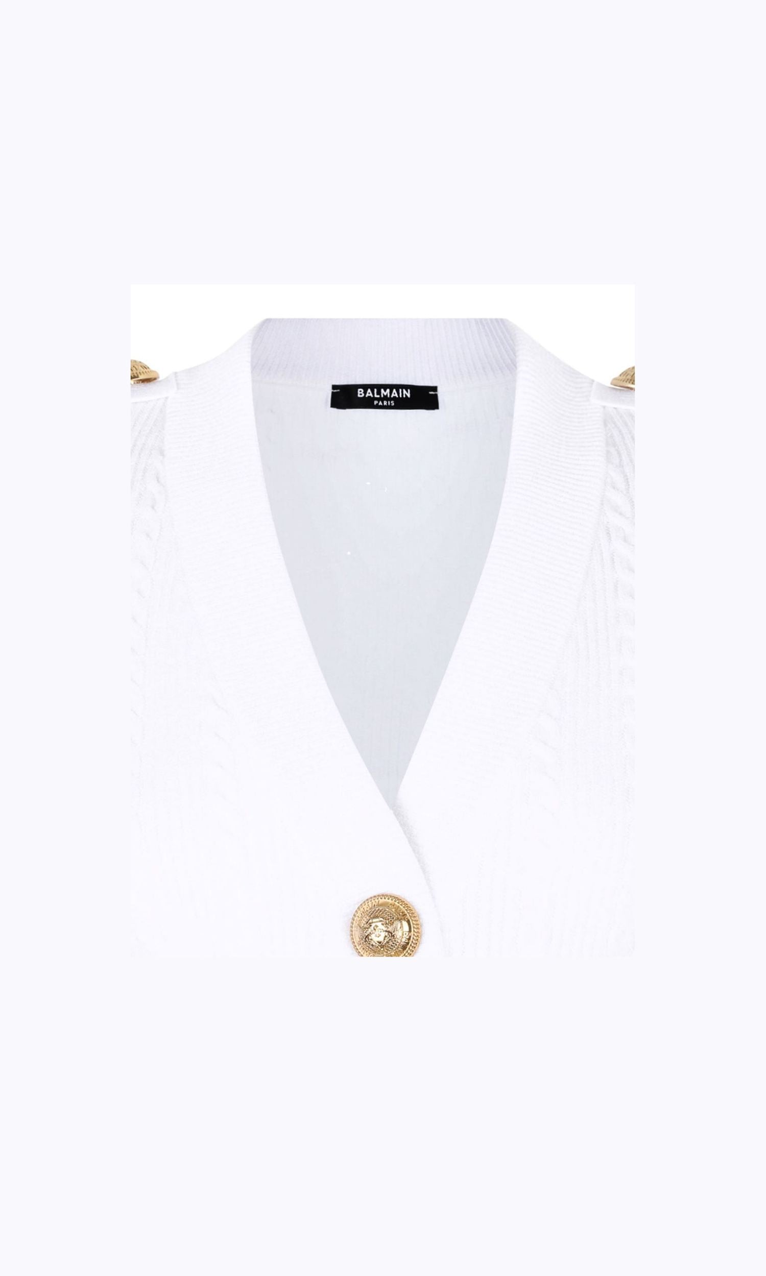 Balmain Button Trim Cable Knit Cardigan Glam Steals